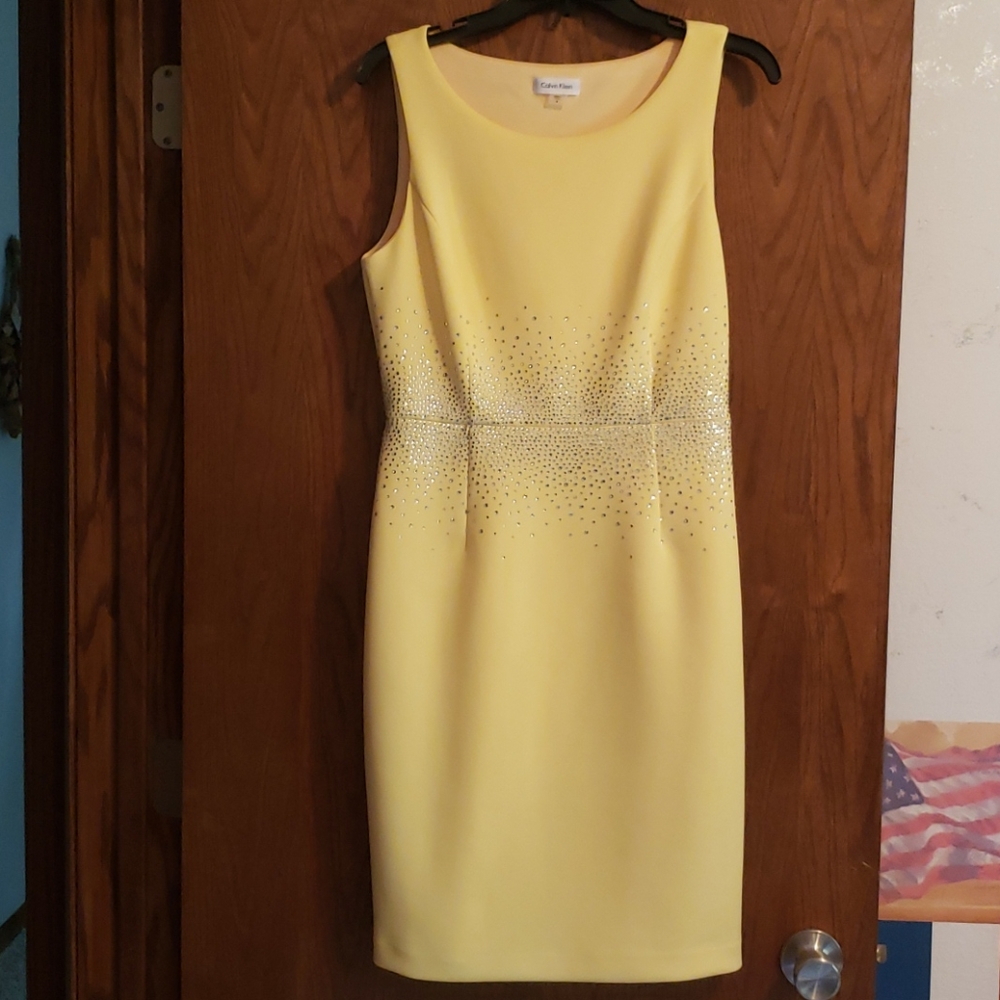 Yellow Calvin Klein dress sz 8